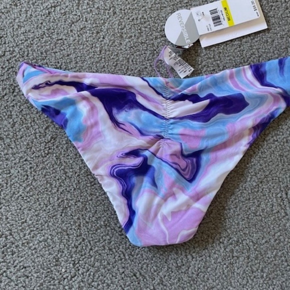 NWT! BECCA Reversible Bikini Bottoms Virtue Blue Agate Size M - Picture 4 of 6
